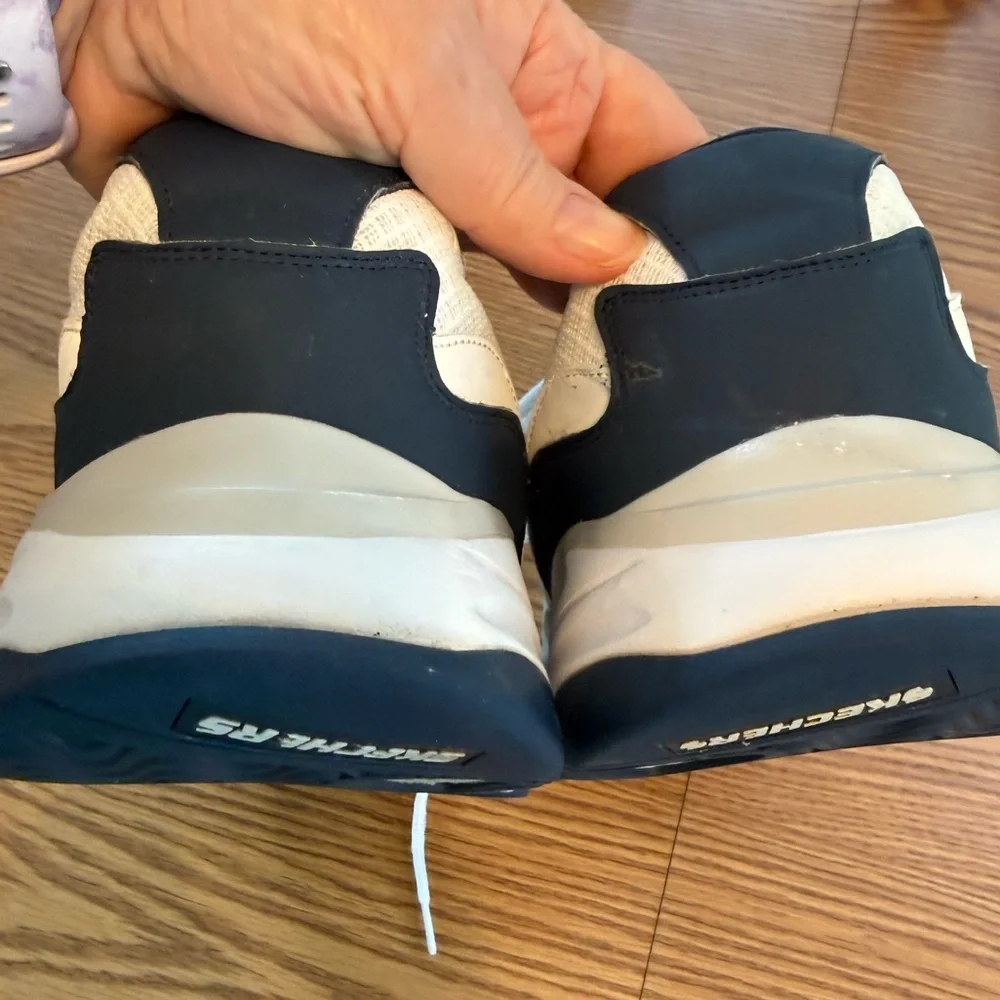 Men's White & Blue Sneakers w/ Memory Foam - Very Comfortable Skechers Concept 3